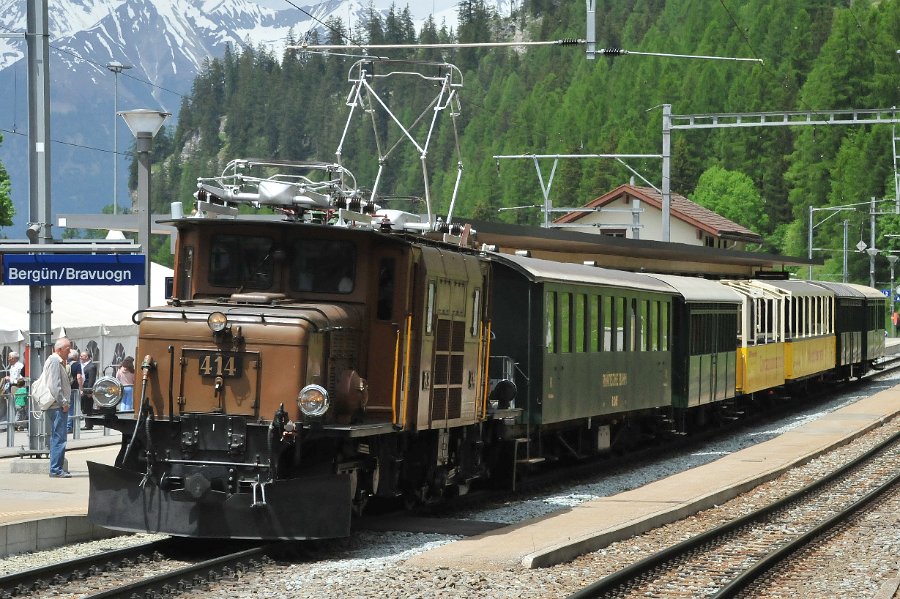 2019.06.11 RhB Ge 6-6 I 414 Albulabahn Krokodil Bahnfest Bergün (30)